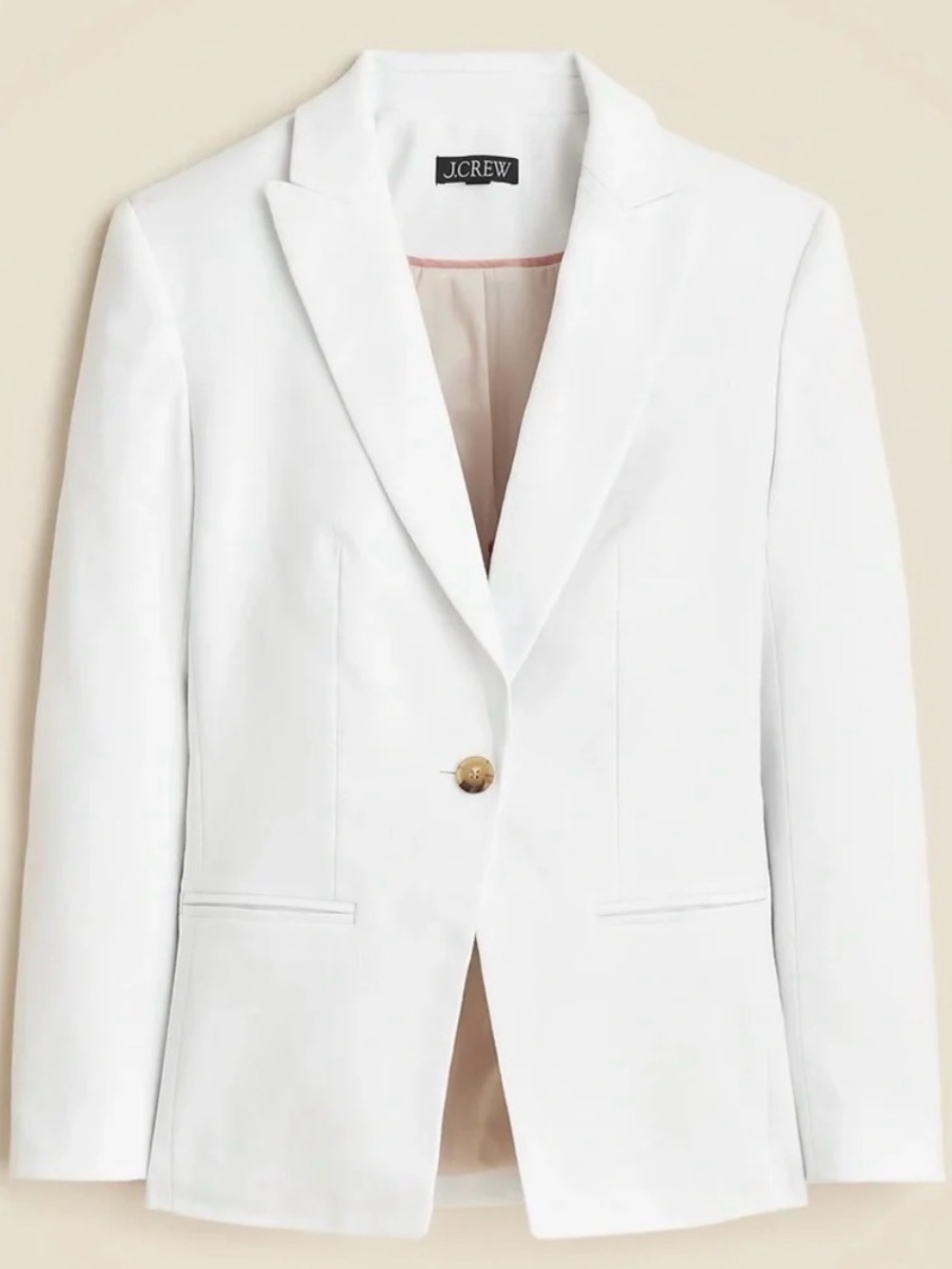J. Crew White Single-Button Tailored Blazer